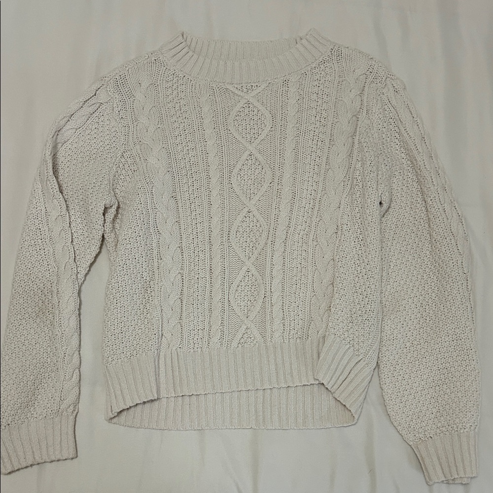 Abercrombie Kids Cream Cable Knit Sweater